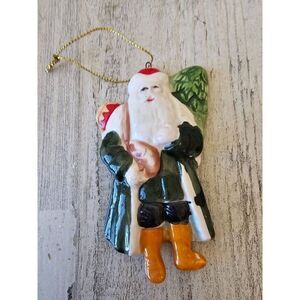 Ceramic Santa tree ornament vintage Xmas